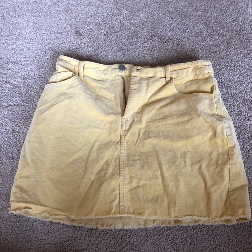 Butter Yellow Corduroy Skirt